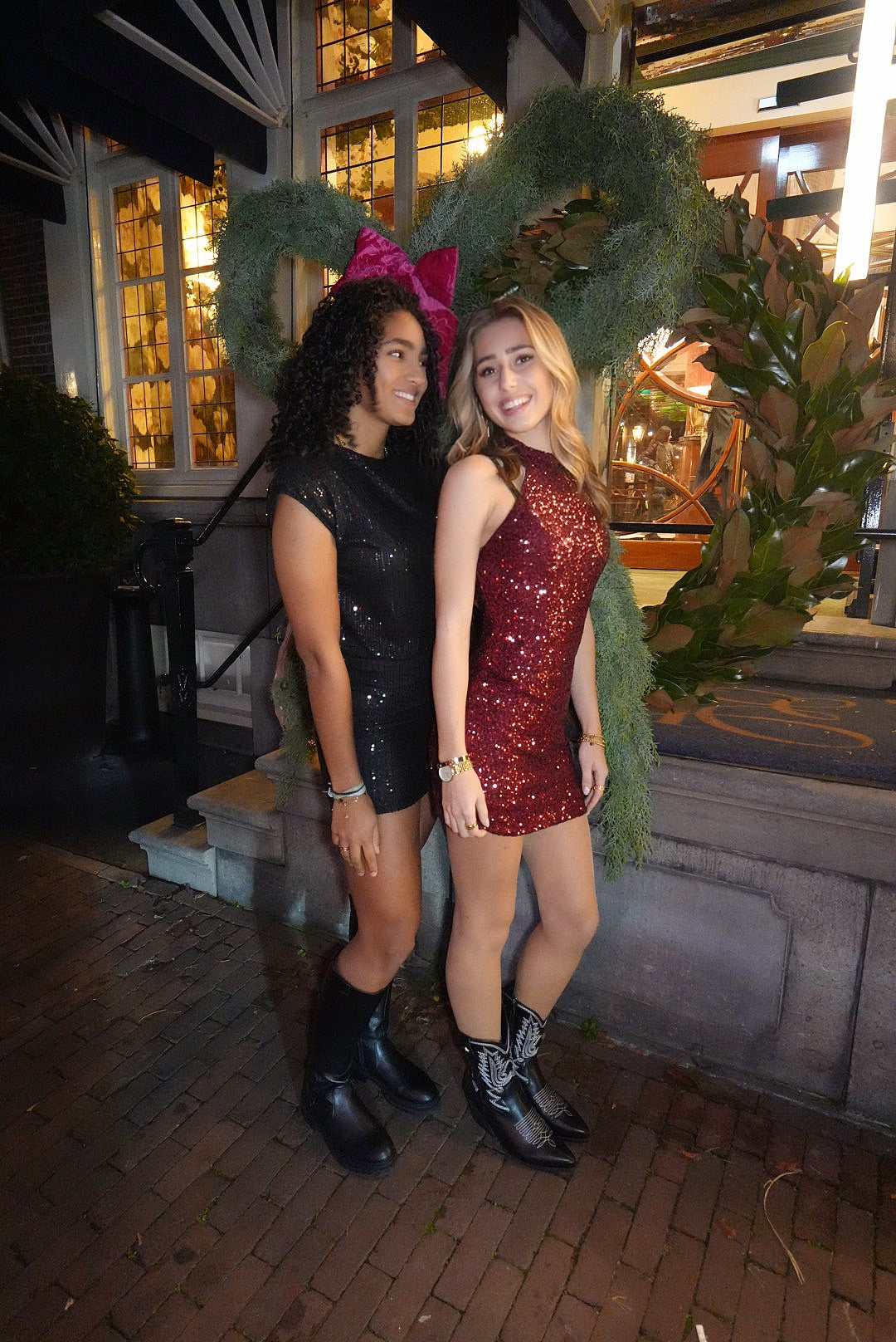 Little red glitter dress